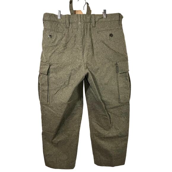 Vintage German Military Army Wool Cargo Field Pants Mens 36 x 27 Double Front - Picture 5 of 7